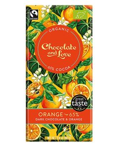 Chocolate & Love Organic Fairtrade Dark Chocolate 65% With Orange 80g