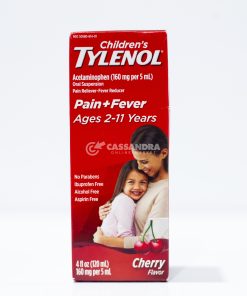 CHILDREN’S TYLENOL CHERRY FLAVOR PAIN + FEVER AGES 2-11 YEARS  4 FL OZ (120ML) 160 MG PER 5ML NO PARABENS UIBUPROFEN FREE ALCOHOL FREE ASPIRIN FREE