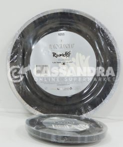 8 Rumba Black Party Plate 10″ and 8 Small  Black Party Plate 6″