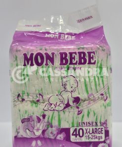 MON BEBE BABY DIAPER UNISEX 40 X-LARGE 15-25KGS