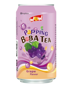 Wow Popping Boba Tea Grape Flavor Can Drink 235ml