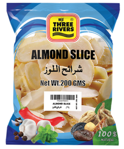Three Rivers Almond Sliced With Skin 200 gm