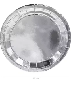 Silver Paper Plates Large Pack of 10