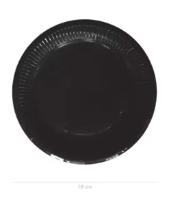 Black Paper Plates Small Pack of 20