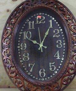 Brown Clock Gift with Gold Digits